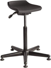 Bevco - 14 Inch Wide x 14 Inch Deep x 32 Inch High, Reinforced Black Nylon Base, Adjustable Height Swivel Stool - Polyurethane Seat, Black - Best Tool & Supply