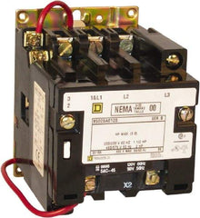 Square D - 2 Pole, 208 Coil VAC at 60 Hz, 18 Amp NEMA Contactor - Open Enclosure, 60 Hz at 208 VAC - Best Tool & Supply