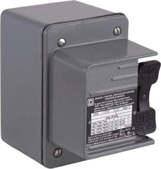 Square D - 2 Poles, 16 Amp, NEMA, Enclosed Toggle Manual Motor Starter - 1 hp at 115 VAC, 1 hp at 230 VAC, 1 hp at 277 VAC, 3/4 hp at 115 VDC & 3/4 hp at 230 VDC, CE, CSA, NEMA 4 & UL Listed - Best Tool & Supply