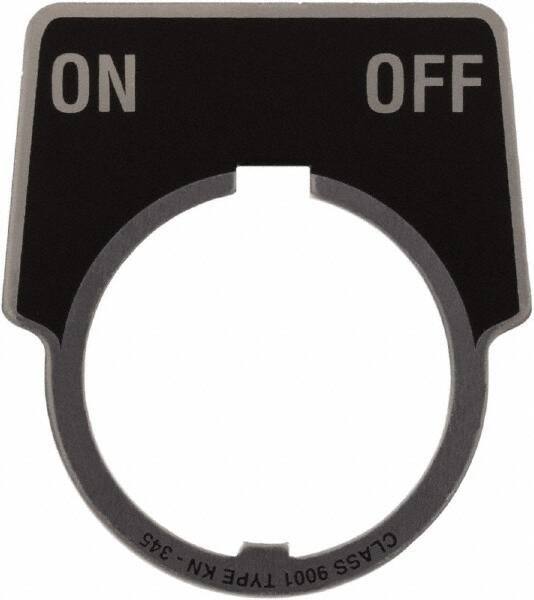 Schneider Electric - Aluminum Legend Plate - On-Off - Black Background, 30mm Hole Diameter, 1-3/4 Inch Wide - Best Tool & Supply