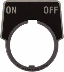 Schneider Electric - Aluminum Legend Plate - On-Off - Black Background, 30mm Hole Diameter, 1-3/4 Inch Wide - Best Tool & Supply