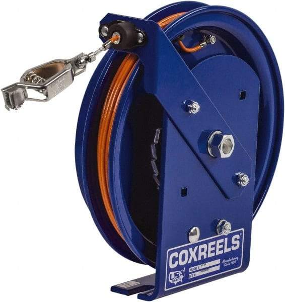 CoxReels - 5/32 Inch x 50 Ft. Stranded Cable Grounding Reel - Spring Driven Reel, Galvanized Steel Cable - Best Tool & Supply