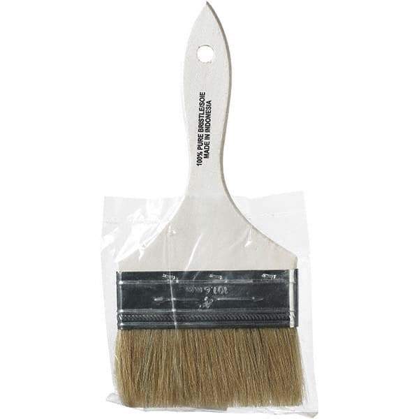 Rubberset - 4" Flat Hog Chip Brush - Wood Beavertail Handle - Best Tool & Supply