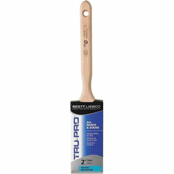 Bestt-Liebco - 2" Flat Nylon/Polyester Sash Brush - Wood Long Sash Handle - Best Tool & Supply