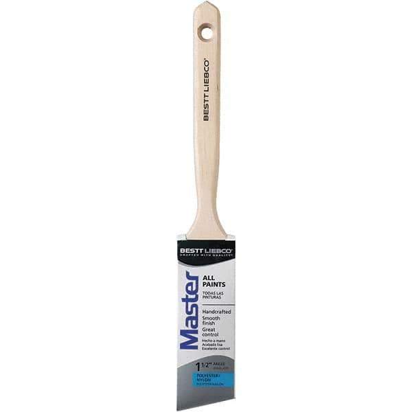 Bestt-Liebco - 1-1/2" Angled Nylon/Polyester Sash Brush - Wood Long Sash Handle - Best Tool & Supply