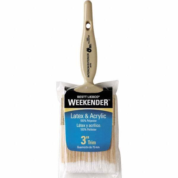 Bestt-Liebco - 3" Flat Synthetic Trim Brush - Wood Kaiser Handle - Best Tool & Supply