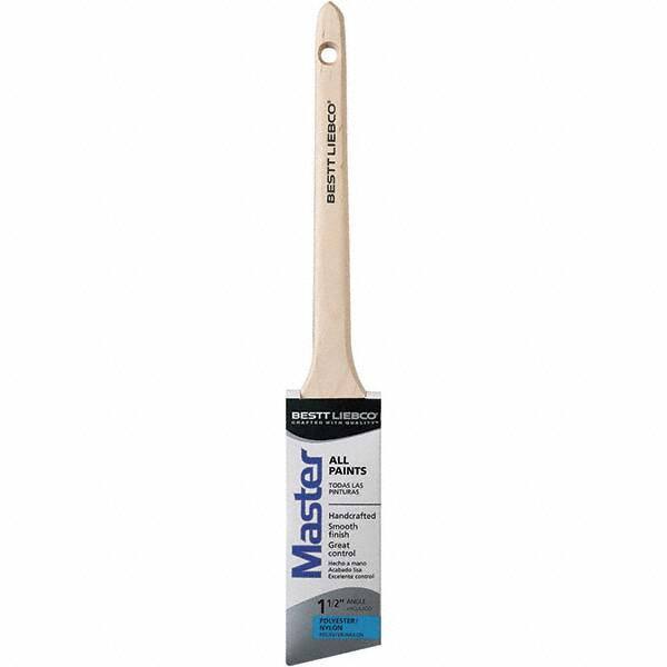 Bestt-Liebco - 1-1/2" Angled Nylon/Polyester Sash Brush - Wood Rattail Handle - Best Tool & Supply