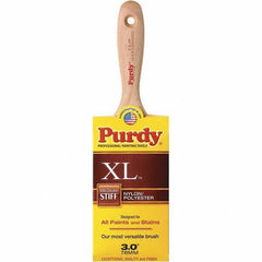 Purdy - 3" Flat Synthetic Wall Brush - 3-11/16" Bristle Length, 3-11/16" Wood Beavertail Handle - Best Tool & Supply