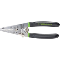 Greenlee - Wire & Cable Strippers; Type: Manual Fixed Hole Stripper/Cutter/Crimper w/ Spring and Lock ; Maximum Capacity: 18 AWG Solid, 20 AWG Stranded ; Minimum Wire Gage: 10 AWG ; Overall Length (Inch): 7-1/2 ; Wire Type: Solid & Stranded ; Handle Mate - Exact Industrial Supply