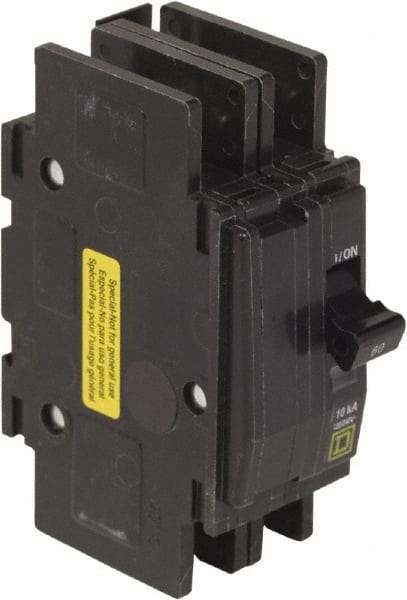 Square D - 60 Amp, 120/240 VAC, 2 Pole, DIN Rail Mounted, Flush Mount, Surface Mount Miniature Circuit Breaker - Thermal Magnetic Trip, 10 kA at 120/240 VAC Breaking Capacity, 14-2 (Aluminum), 14-2 (Copper) AWG, 74mm Deep x 103mm High x 19mm Wide - Best Tool & Supply