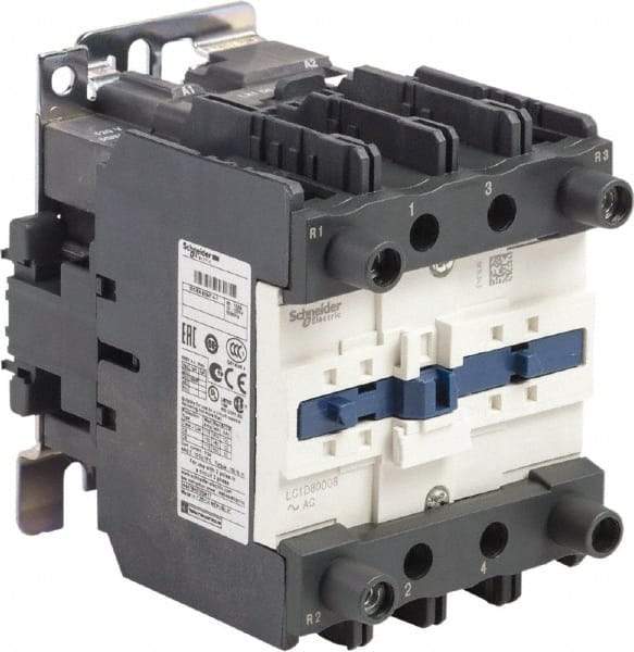 Schneider Electric - 4 Pole, 120 Coil VAC at 50/60 Hz, 125 Amp at 440 VAC, Nonreversible IEC Contactor - Bureau Veritas, CCC, CSA, CSA C22.2 No. 14, DNV, EN/IEC 60947-4-1, EN/IEC 60947-5-1, GL, GOST, LROS, RINA, RoHS Compliant, UL 508, UL Listed - Best Tool & Supply