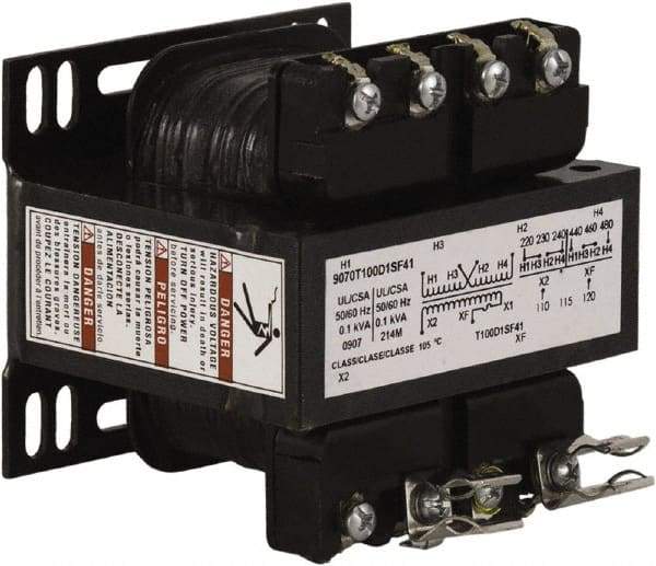 Square D - 100 VA, Top Mount Fuse Block Control Transformer - 50/60 Hz, 3.34 Inch Deep x 2.89 Inch High - Best Tool & Supply