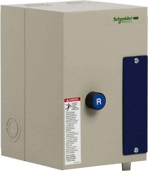 Schneider Electric - 3 Pole, 25 Amp, 240 Coil VAC, 50/60 Hz, Nonreversible Enclosed IEC Motor Starter - 1 Phase Hp: 2 at 115 Volt, 3 at 230 Volt, 3 Phase Hp: 15 at 460 Volt, 20 at 575 Volt, 5 at 200 Volt, 7.5 at 230 Volt - Best Tool & Supply