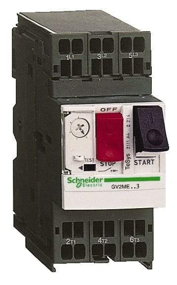 Schneider Electric - 18 Amp, 690 VAC at 50/60 Hz, 3 Pole, Bolt On, Clip Motor Circuit Breaker - Thermal Magnetic Trip, Multiple Breaking Capacity Ratings, 78mm Deep x 101mm High x 45mm Wide - Best Tool & Supply