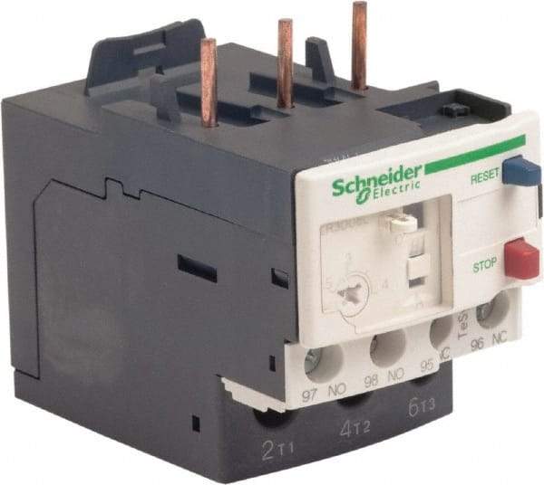 Schneider Electric - 3 Pole, NEMA Size 00-1, 2.5 to 4 Amp, 690 VAC, Thermal NEMA Overload Relay - Trip Class 20, For Use with LC1D09, LC1D12, LC1D18, LC1D25, LC1D32 and LC1D38 - Best Tool & Supply