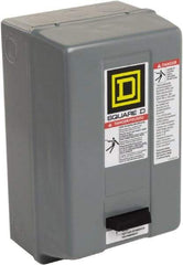 Square D - 110 Coil VAC at 50 Hz, 120 Coil VAC at 60 Hz, 27 Amp, NEMA Size 1, Nonreversible Enclosed Enclosure NEMA Motor Starter - 10 hp at 1 Phase, 1 Enclosure Rating - Best Tool & Supply