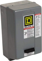 Square D - 110 Coil VAC at 50 Hz, 120 Coil VAC at 60 Hz, 27 Amp, NEMA Size 1, Nonreversible Enclosed Enclosure NEMA Motor Starter - 2 hp at 1 Phase, 1 Enclosure Rating - Best Tool & Supply