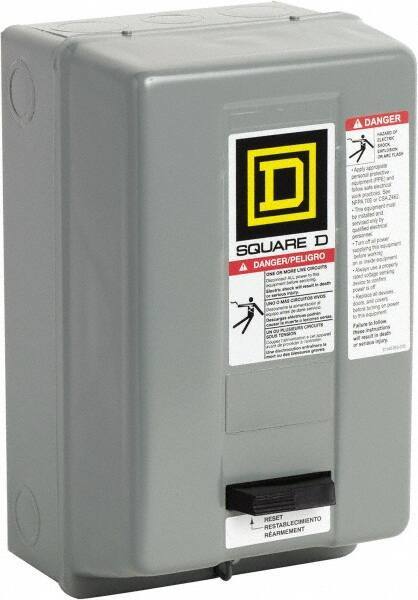 Square D - 208 Coil VAC at 60 Hz, 18 Amp, Nonreversible Enclosed Enclosure NEMA Motor Starter - 3 hp at 1 Phase, 1 Enclosure Rating - Best Tool & Supply