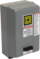 Square D - 110 Coil VAC at 50 Hz, 120 Coil VAC at 60 Hz, 9 Amp, Nonreversible Enclosed Enclosure NEMA Motor Starter - 1 hp at 1 Phase, 1 Enclosure Rating - Best Tool & Supply