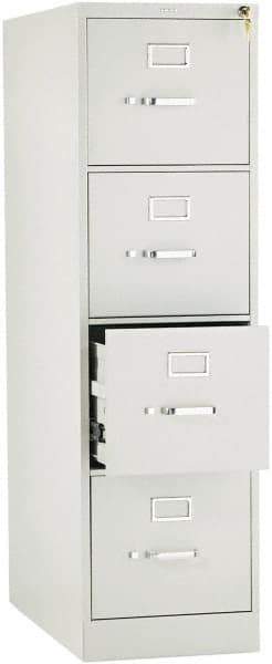 Hon - 15" Wide x 52" High x 26-1/2" Deep, 4 Drawer Vertical File with Lock - Steel, Light Gray - Best Tool & Supply