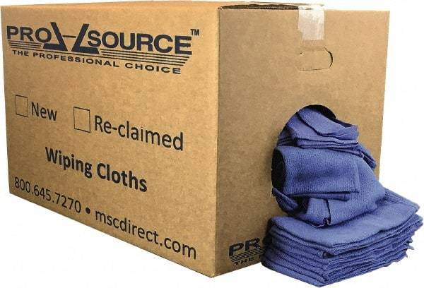 PRO-SOURCE - Virgin Cotton Huck Rag - Lint-Free, Blue, 5 to 7 Pieces per Lb, 16 x 25", Comes in Box - Best Tool & Supply