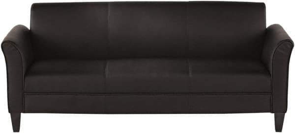 ALERA - Black Leather Guest Sofa - 77" Wide x 32" High - Best Tool & Supply