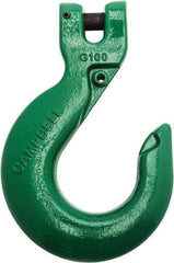 Campbell - 1/2" Chain Diam, 100 Chain Grade Clevis Hook - 15,000 Lb Capacity, 39/64" ID, 39/64" Pin Diam, 1-11/16" Hook Throat - Best Tool & Supply