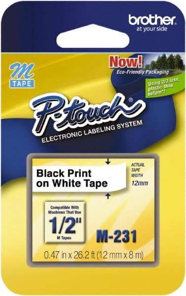 Brother - 3.31" Wide x 314-13/32" Long, White Tape Cassette - For Label Maker - Best Tool & Supply