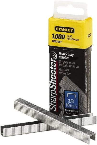 Stanley Bostitch - 0.38" Leg Length, Steel Staple Gun Staples - 80 Sheet Capacity, For Use with Stanley TR150 - Best Tool & Supply