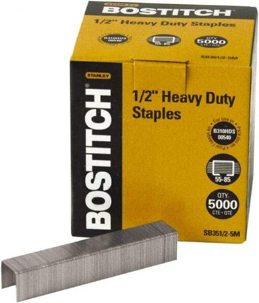 Stanley Bostitch - 1/2" Leg Length, Steel Heavy Duty Stapler Staples - 120 Sheet Capacity, For Use with Bostitchs 00540, B310HDS & 03201 & Most Heavy-Duty Staplers - Best Tool & Supply