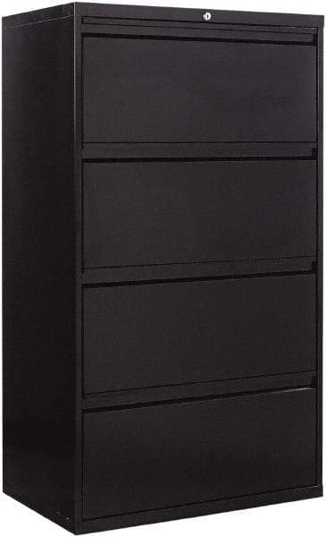 ALERA - 30" Wide x 53-1/4" High x 19-1/4" Deep, 4 Drawer Lateral File - Steel, Black - Best Tool & Supply