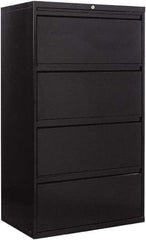 ALERA - 30" Wide x 53-1/4" High x 19-1/4" Deep, 4 Drawer Lateral File - Steel, Black - Best Tool & Supply