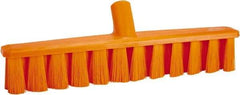 Vikan - 15.25" Combo Duty Polyester Push Broom - 1-7/8" Bristle Length, Plastic Block, European Threaded Handle Connection, Handle Sold Separately - Best Tool & Supply