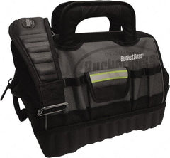 Bucket Boss - 14 Pocket Gray & Black Polyester Tool Bag - 14" Wide x 10" Deep x 11" High - Best Tool & Supply