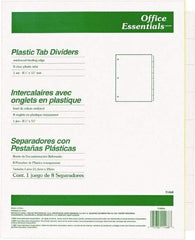 Office Essentials - 11 x 8 1/2" 8 Tabs, 3-Hole Punched, Customizable Divider - Clear Tabs, Buff Folder - Best Tool & Supply