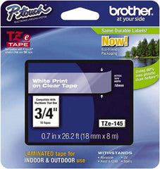 Brother - 3/4" Wide x 314.4" Long, Clear Plastic/Paper Tape Cassette - For Label Maker - Best Tool & Supply