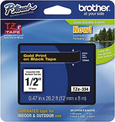 Brother - 1/2" Wide x 314.4" Long, Black Plastic/Paper Tape Cassette - For Label Maker - Best Tool & Supply