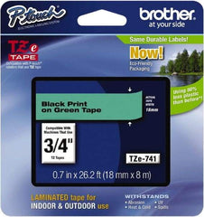 Brother - 0.7" Wide x 314.4" Long, Green Plastic/Paper Tape Cassette - For Label Maker - Best Tool & Supply