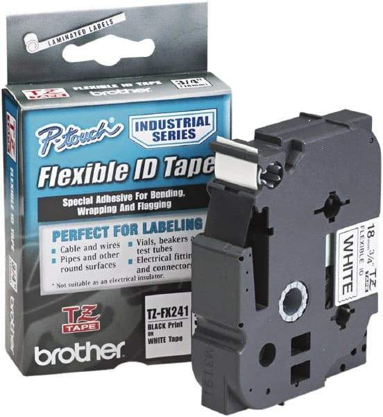 Brother - 3/4" Wide x 314.4" Long, White Plastic/Paper Tape Cassette - For Label Maker - Best Tool & Supply