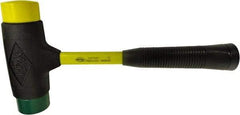 NUPLA - 2-1/2 Lb Head 2" Face Composite Dead Blow Replaceable Tip Sledge Hammer - 13-1/2" OAL, Fiberglass Handle - Best Tool & Supply