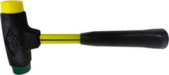 NUPLA - 1-1/4 Lb Head 1-1/2" Face Composite Dead Blow Replaceable Tip Sledge Hammer - 12-1/2" OAL, Fiberglass Handle - Best Tool & Supply