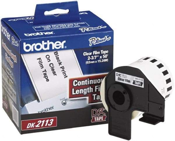 Brother - 2-7/16" Wide x 600" Long, Clear Film Tape Cassette - For Label Maker - Best Tool & Supply