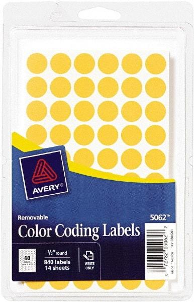 AVERY - 1/2" Wide x 1/2" Long, Neon Orange Paper Color Coding Labels - For Handwrite Only - Best Tool & Supply