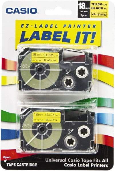 Casio - 312" Long, Yellow Tape Cassette - For Label Maker - Best Tool & Supply