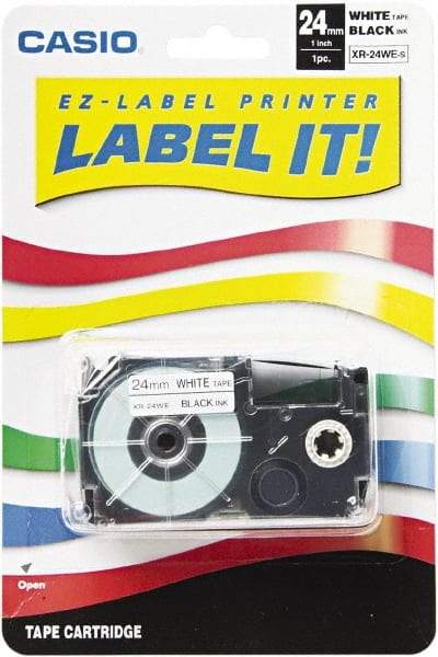 Casio - 312" Long, White Tape Cassette - For Label Maker - Best Tool & Supply