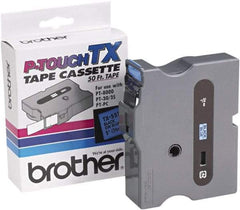 Brother - 1" Wide x 600" Long, Blue Tape Cassette - For Label Maker - Best Tool & Supply