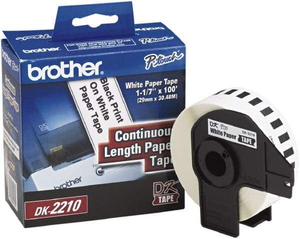 Brother - 1.1" Wide x 1,200" Long, White Paper Label Tape - For PC Label Printers - Best Tool & Supply