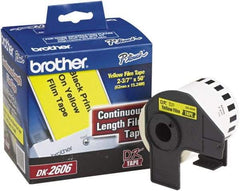 Brother - 2.4286" Wide x 600" Long, Yellow Film Label Tape - For PC Label Printers - Best Tool & Supply