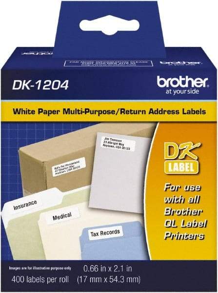 Brother - 0.66" Wide x 2-7/64" Long, White Paper Multi-Purpose Label - For PC Label Printers - Best Tool & Supply