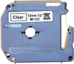 Brother - 1/2" Wide, Clear Label Tape - For Label Maker - Best Tool & Supply